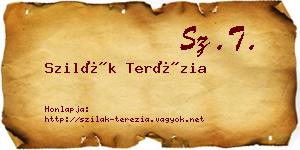 Szilák Terézia névjegykártya